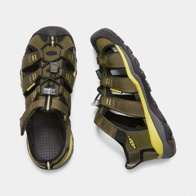 Keen Newport Neo H2 Kids Hiking Sandals Olive/Black Factory Outlet NZ (7523-ATUEV)